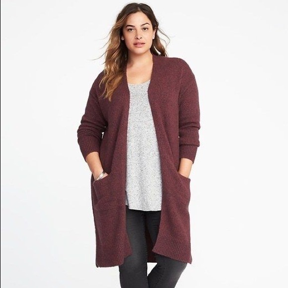 Old Navy Sweaters - Old Navy Maroon Open Front Cardi-Coat